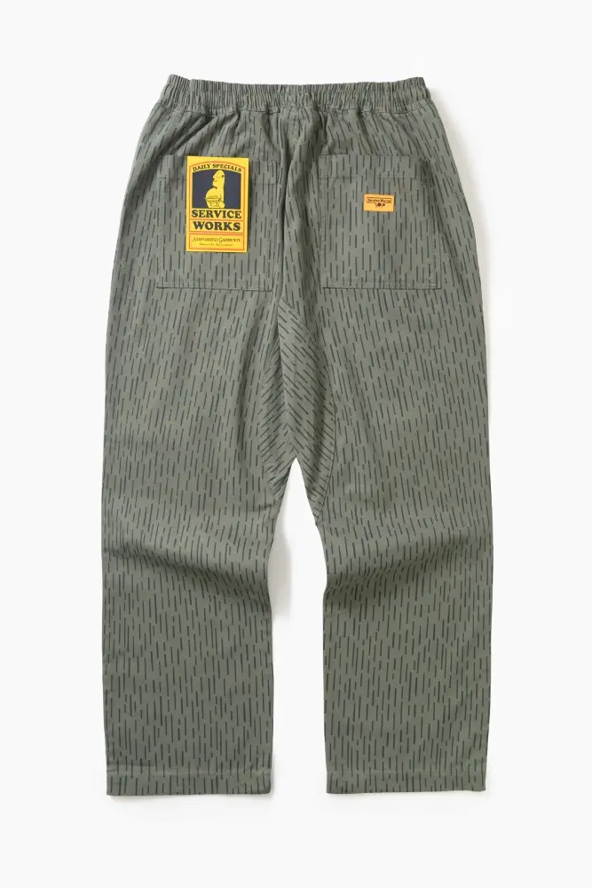 SERVICE WORKS Patterned Chef Pants - Raindrop Green