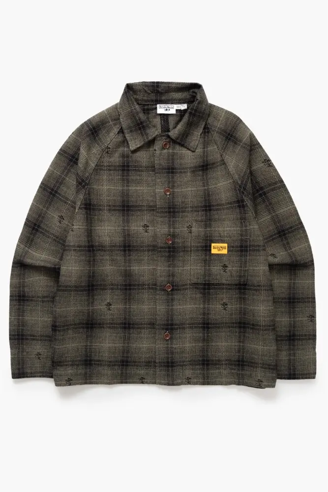 SERVICE WORKS Thistle Plaid Front Of House Jacket - Olive